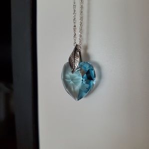 Blue heart Swarovski necklace